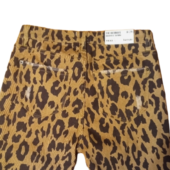 NEW Kensie womens distressed leopard print skinny ankle jeans Size 8 - Picture 5 of 6